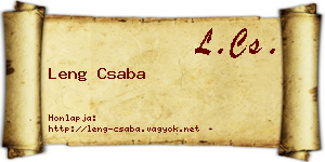 Leng Csaba névjegykártya